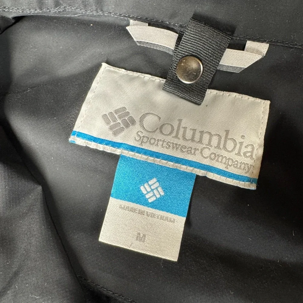 Columbia Pouring Adventure III Waterproof Jacket‎ Mens M Black Omni-Tech Hooded